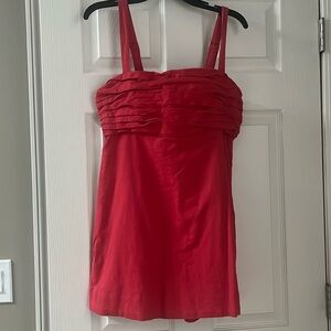 A&F Emerson petite large linen blend red romper